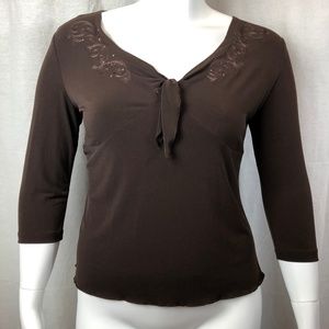 Merona Empire Waist Brown Blouse